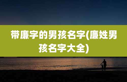 带廉字的男孩名字(廉姓男孩名字大全)