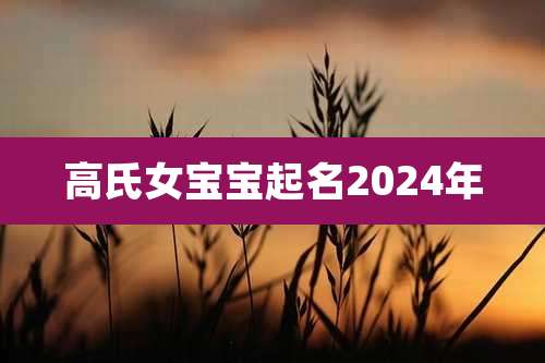 高氏女宝宝起名2024年
