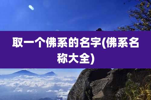 取一个佛系的名字(佛系名称大全)