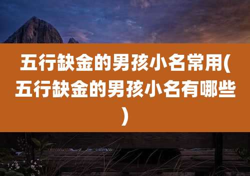 五行缺金的男孩小名常用(五行缺金的男孩小名有哪些)