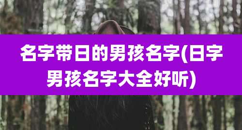 名字带日的男孩名字(日字男孩名字大全好听)