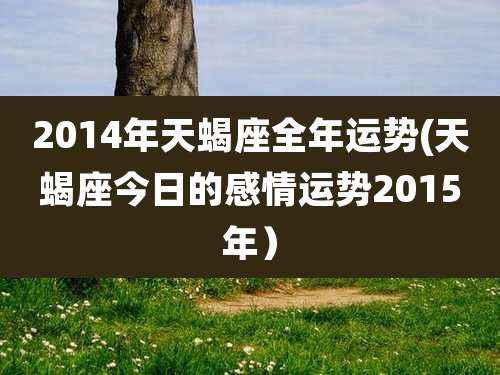2014年天蝎座全年运势(天蝎座今日的感情运势2015年)