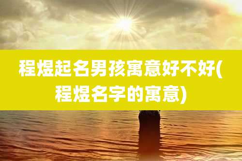 程煜起名男孩寓意好不好(程煜名字的寓意)