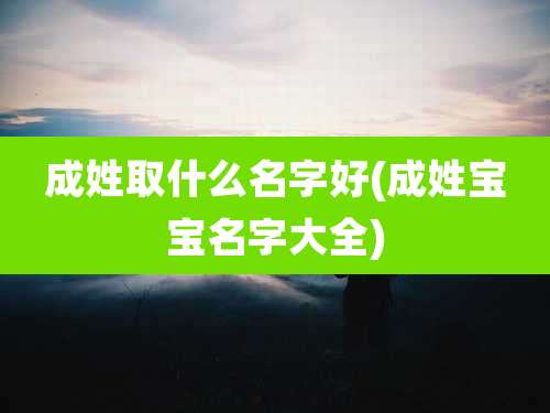 成姓取什么名字好(成姓宝宝名字大全)