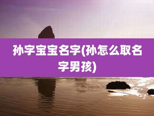孙字宝宝名字(孙怎么取名字男孩)