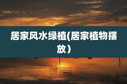 居家风水绿植(居家植物摆放）