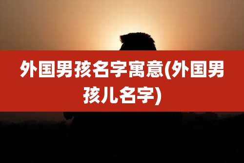 外国男孩名字寓意(外国男孩儿名字)