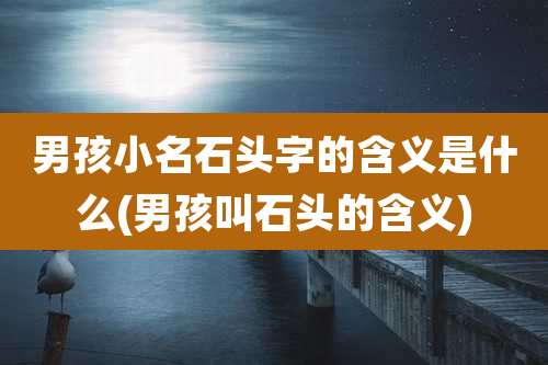 男孩小名石头字的含义是什么(男孩叫石头的含义)