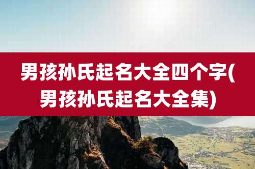 男孩孙氏起名大全四个字(男孩孙氏起名大全集)