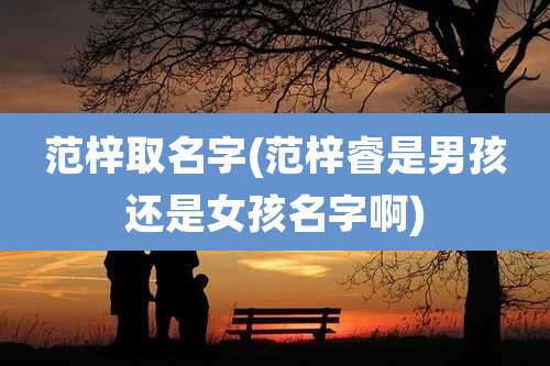 范梓取名字(范梓睿是男孩还是女孩名字啊)