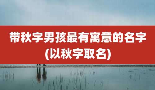 带秋字男孩最有寓意的名字(以秋字取名)