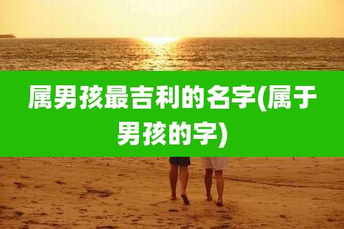 属男孩最吉利的名字(属于男孩的字)