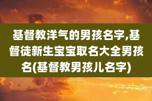 基督教洋气的男孩名字,基督徒新生宝宝取名大全男孩名(基督教男孩儿名字)