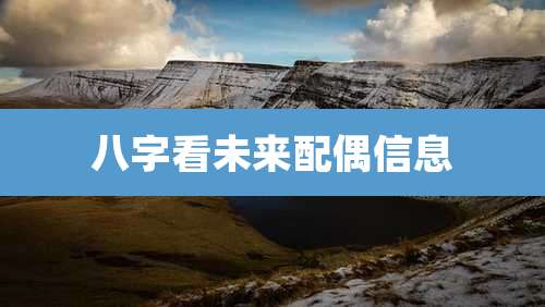 八字看未来配偶信息