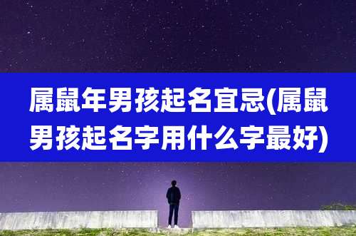 属鼠年男孩起名宜忌(属鼠男孩起名字用什么字最好)