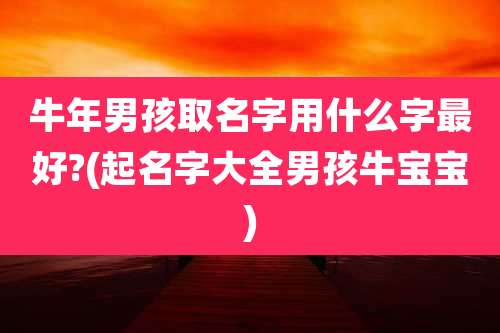 牛年男孩取名字用什么字最好?(起名字大全男孩牛宝宝)