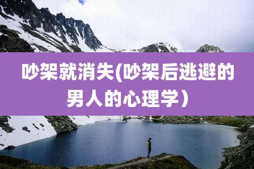 吵架就消失(吵架后逃避的男人的心理学)