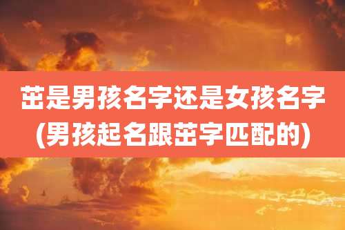 茁是男孩名字还是女孩名字(男孩起名跟茁字匹配的)