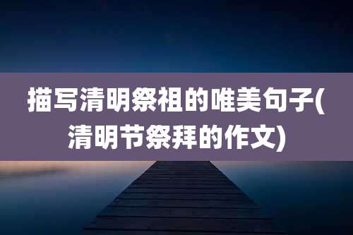 描写清明祭祖的唯美句子(清明节祭拜的作文)