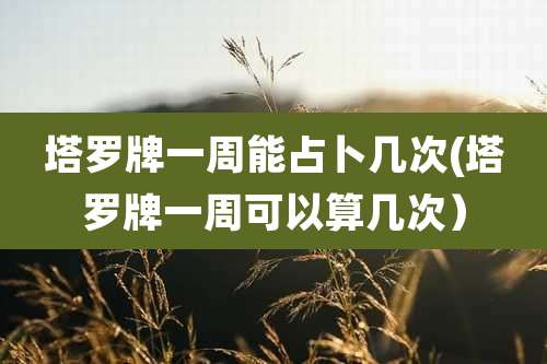 塔罗牌一周能占卜几次(塔罗牌一周可以算几次）