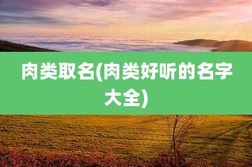 肉类取名(肉类好听的名字大全)