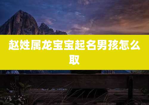 赵姓属龙宝宝起名男孩怎么取