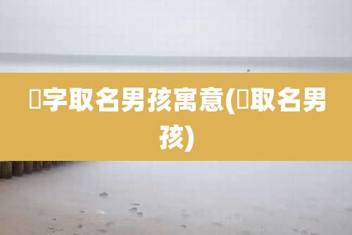 璟字取名男孩寓意(璟取名男孩)