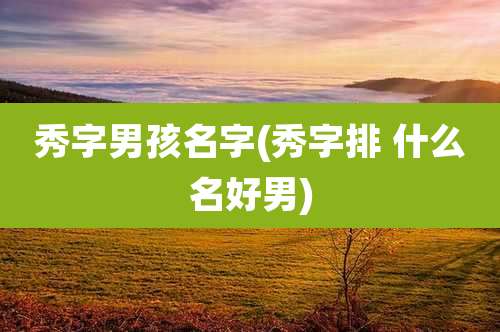 秀字男孩名字(秀字排 什么名好男)