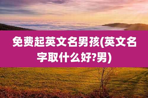 免费起英文名男孩(英文名字取什么好?男)