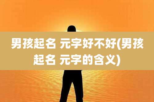 男孩起名 元字好不好(男孩起名 元字的含义)