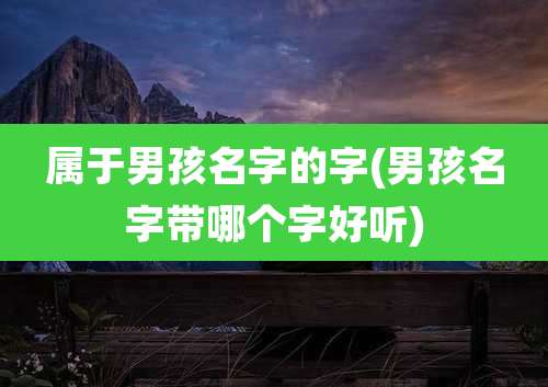 属于男孩名字的字(男孩名字带哪个字好听)