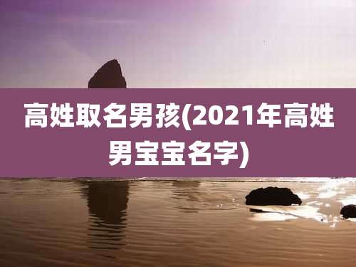 高姓取名男孩(2021年高姓男宝宝名字)