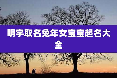 明字取名兔年女宝宝起名大全