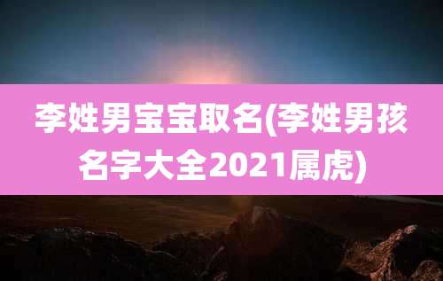 李姓男宝宝取名(李姓男孩名字大全2021属虎)