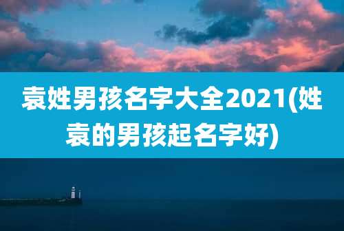 袁姓男孩名字大全2021(姓袁的男孩起名字好)