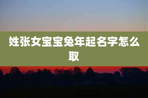 姓张女宝宝兔年起名字怎么取