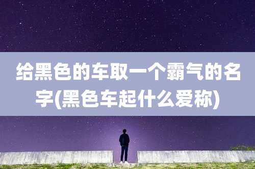 给黑色的车取一个霸气的名字(黑色车起什么爱称)