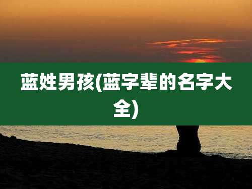 蓝姓男孩(蓝字辈的名字大全)