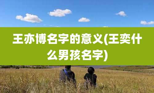 王亦博名字的意义(王奕什么男孩名字)