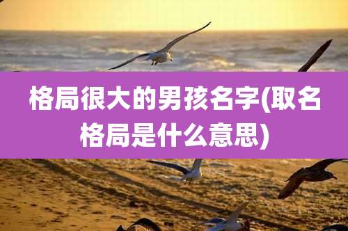 格局很大的男孩名字(取名格局是什么意思)
