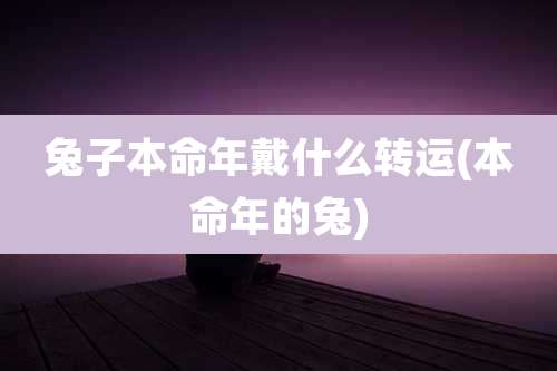 兔子本命年戴什么转运(本命年的兔)