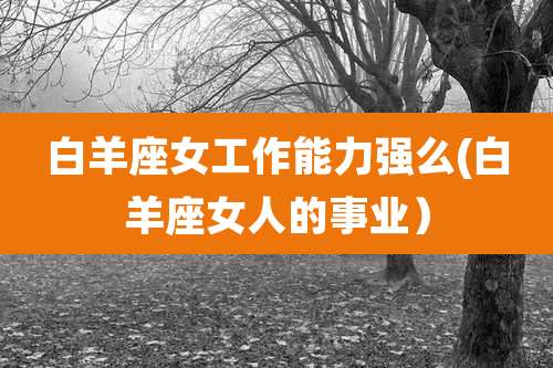 白羊座女工作能力强么(白羊座女人的事业)