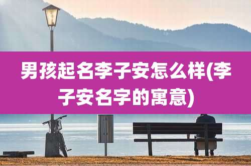 男孩起名李子安怎么样(李子安名字的寓意)