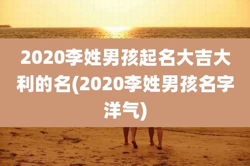 2020李姓男孩起名大吉大利的名(2020李姓男孩名字洋气)