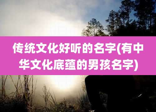 传统文化好听的名字(有中华文化底蕴的男孩名字)