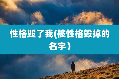 性格毁了我(被性格毁掉的名字）
