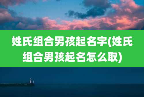 姓氏组合男孩起名字(姓氏组合男孩起名怎么取)