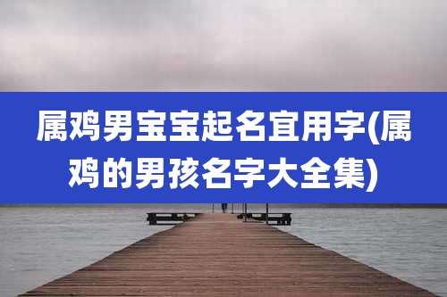 属鸡男宝宝起名宜用字(属鸡的男孩名字大全集)