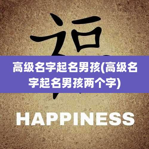 高级名字起名男孩(高级名字起名男孩两个字)