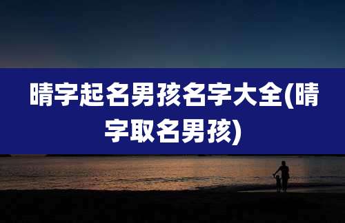 晴字起名男孩名字大全(晴字取名男孩)